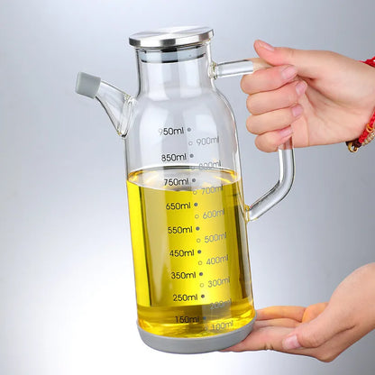 Clear Glass Kitchen Oil Dispenser Bottle