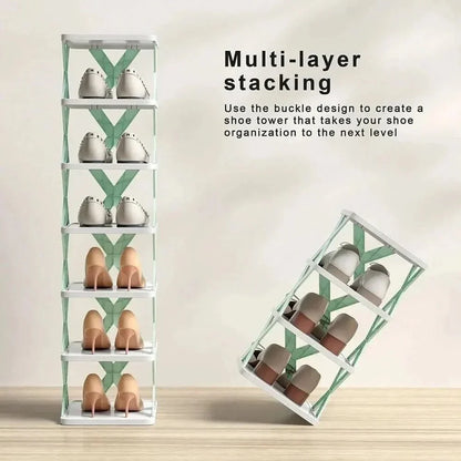 Space Saving Stackable Shoe Rack Cabinet