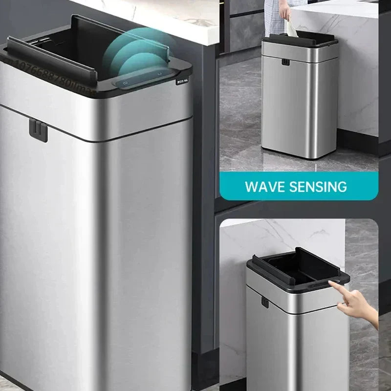 Touchless Stainless Steel Automatic Trash Can - Cofik