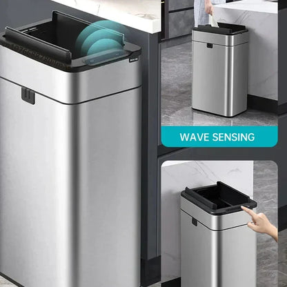 Touchless Stainless Steel Automatic Trash Can - Cofik