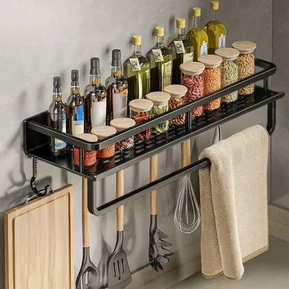 Dark Wood Kitchen Storage Shelf