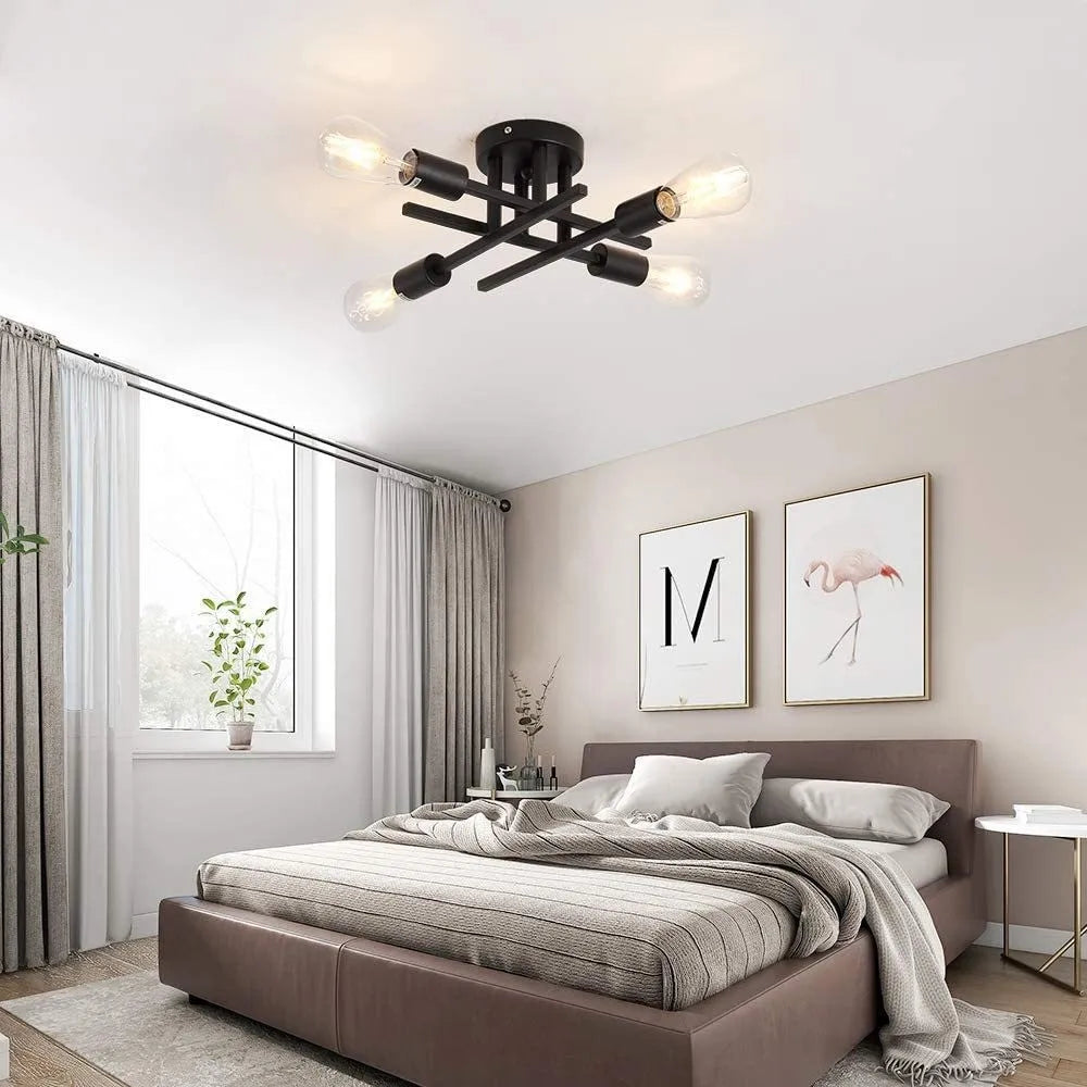 Modern 4 Head LED Ceiling Light Fixture