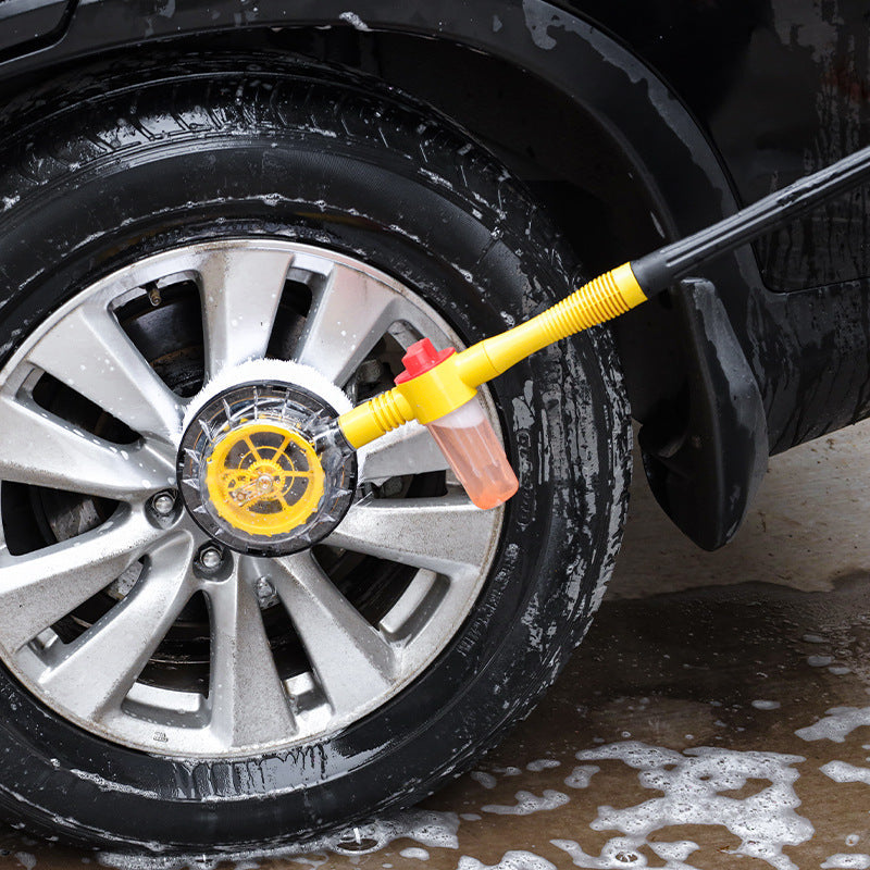 Turbo Car Wash Brush with Soap Dispenser & Long Handle