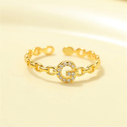 Delicate Initial Diamond Letter Ring