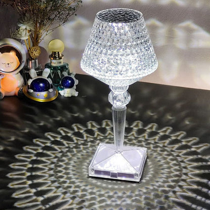 Sparkling Crystal Desk Lamp with USB Recharge