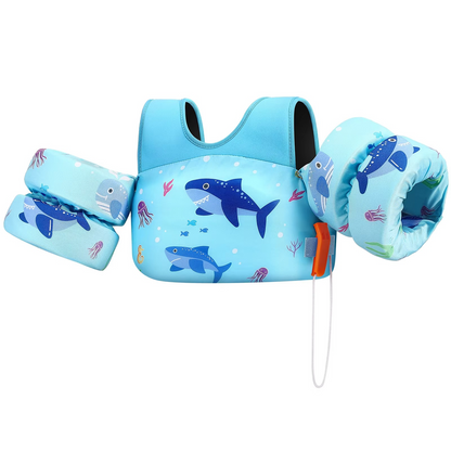 Children's Swim Vest with Arm Floats and Safety Whistle