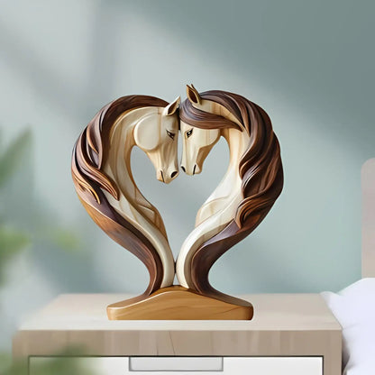 Beautiful Wooden Horse Figurine Decor