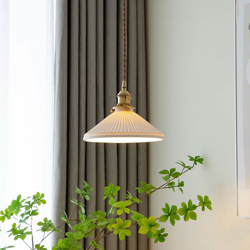 Simple White Porcelain Hanging Lamp