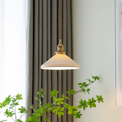 Simple White Porcelain Hanging Lamp