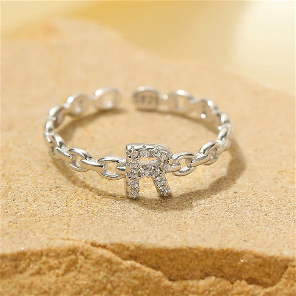 Delicate Initial Diamond Letter Ring