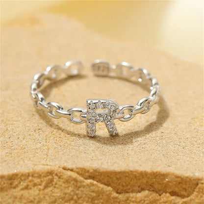 Delicate Initial Diamond Letter Ring