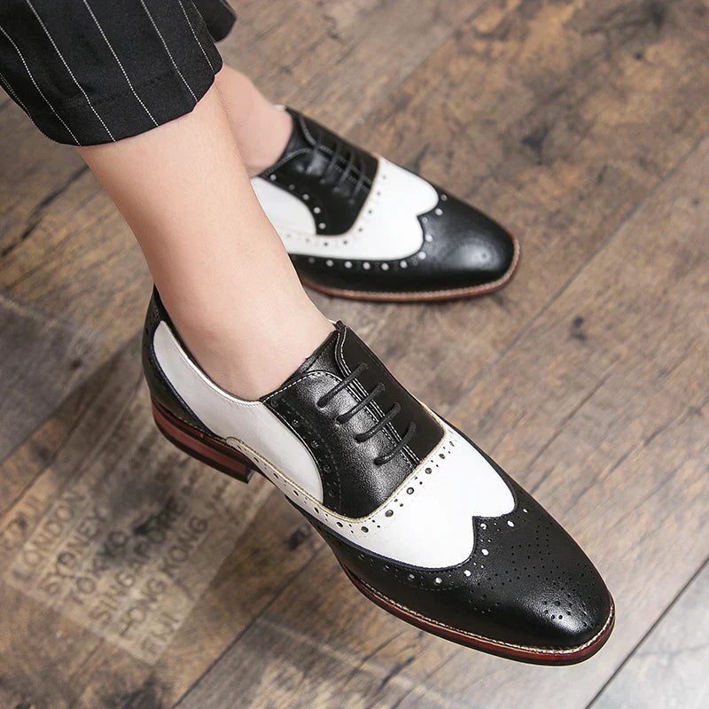 Stylish Men's Leather Lace-up Oxford Shoes