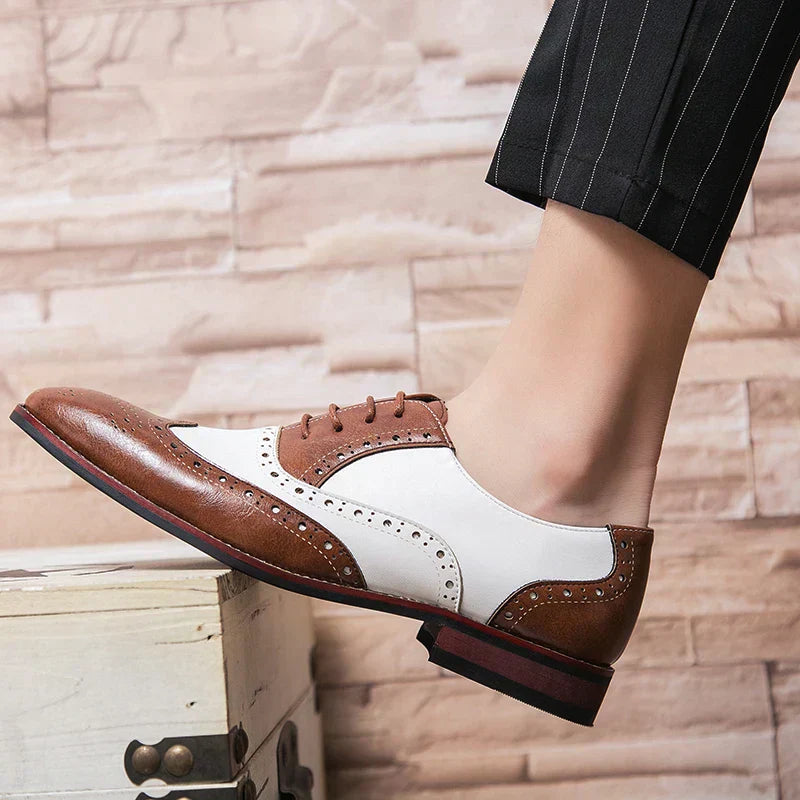 Stylish Men's Leather Lace-up Oxford Shoes
