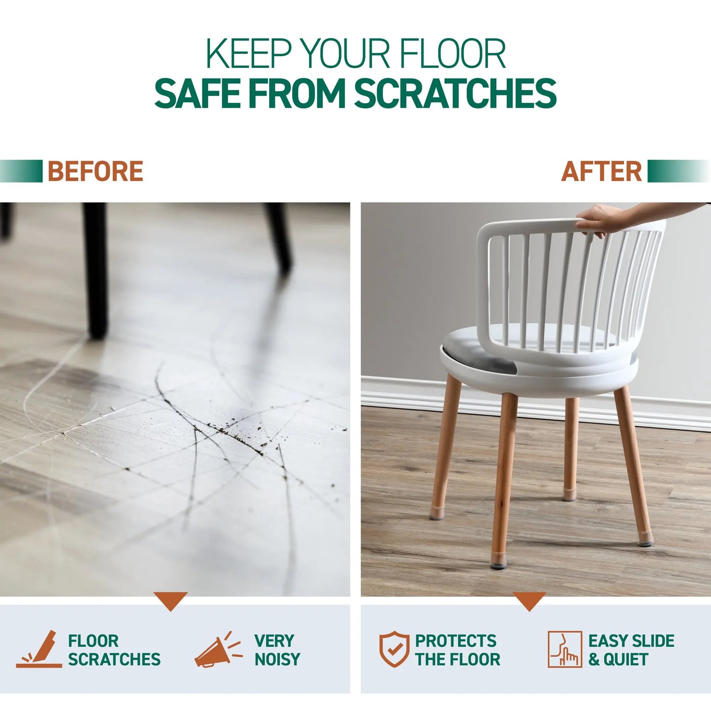 Furniture Floor Saver Silicone Chair Leg Caps