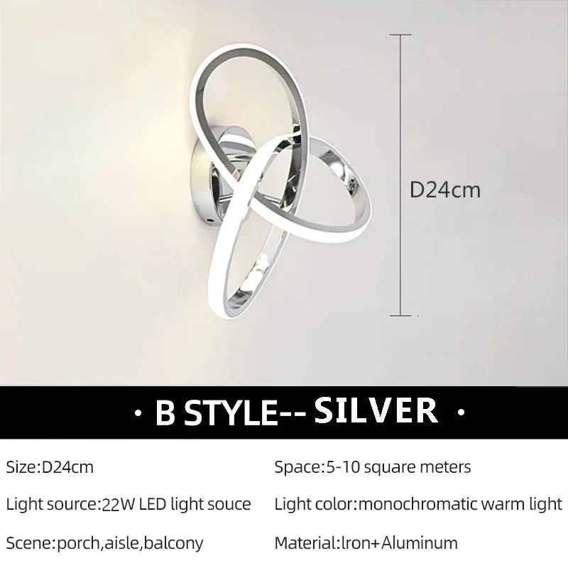 Stylish Black White LED Wall Light with Remote