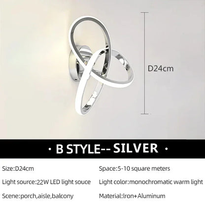 Stylish Black White LED Wall Light with Remote
