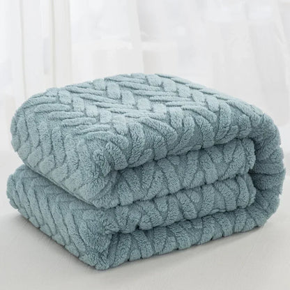 Warm Plush Fleece Blanket for Autumn and Winter