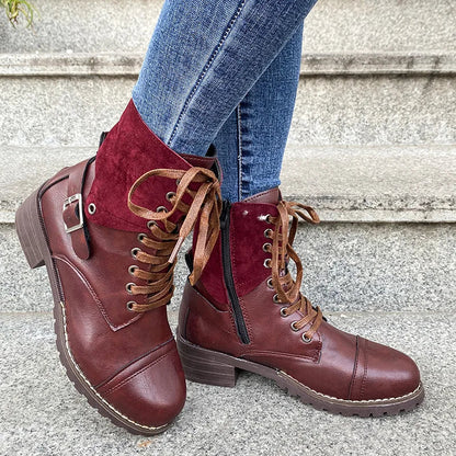Retro Chic Low Heel Ankle Boots