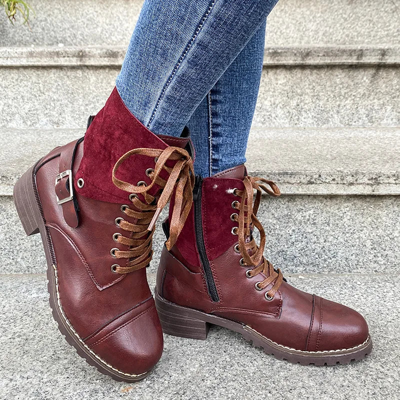 Retro Chic Low Heel Ankle Boots