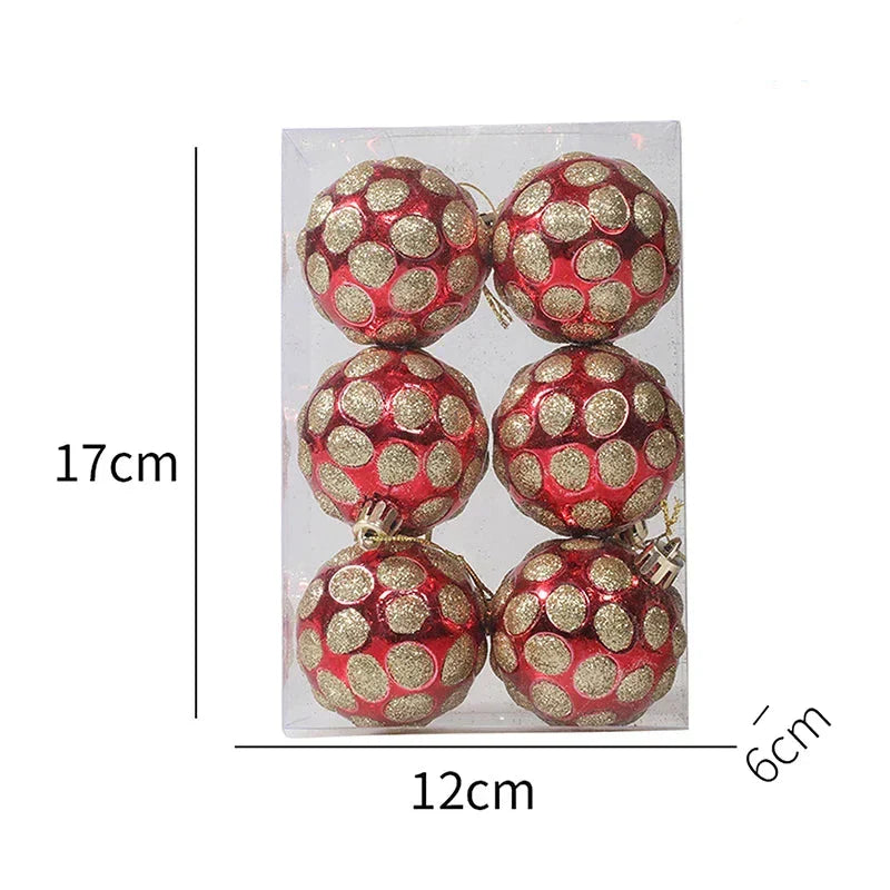 Luxury Red Gold Christmas Tree Baubles Set