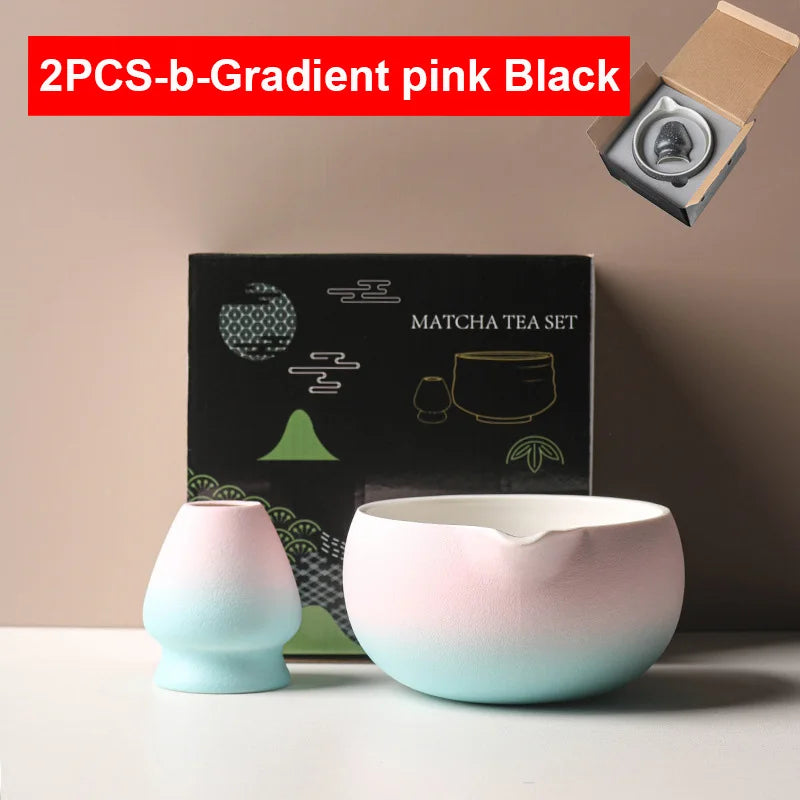 Traditional Green Tea Ceramic Bowl Set 550ml