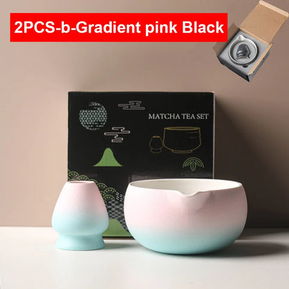 Traditional Green Tea Ceramic Bowl Set 550ml