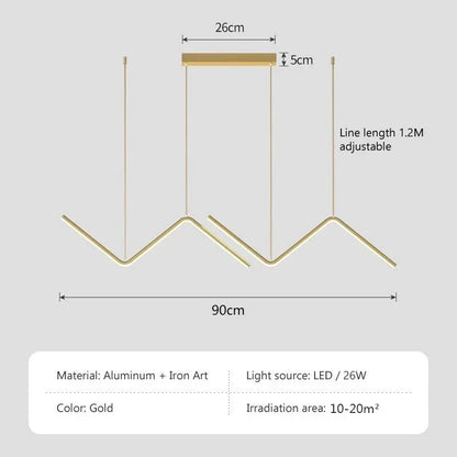 Stylish Gold Pendant Lamp with Remote Control
