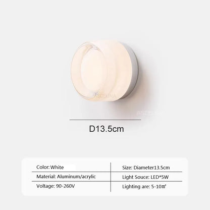 Warm LED Glass Wall Light Amber Shade