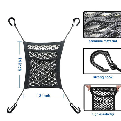 Car Safety Net with Pet Storage Compartment