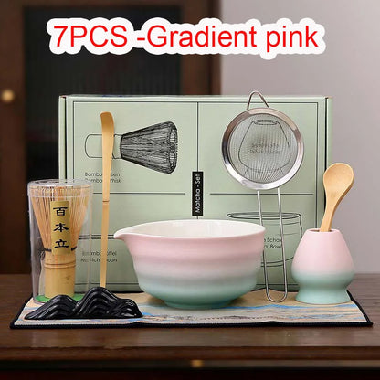 Premium Green Tea Starter Kit Bamboo Ceramic Set