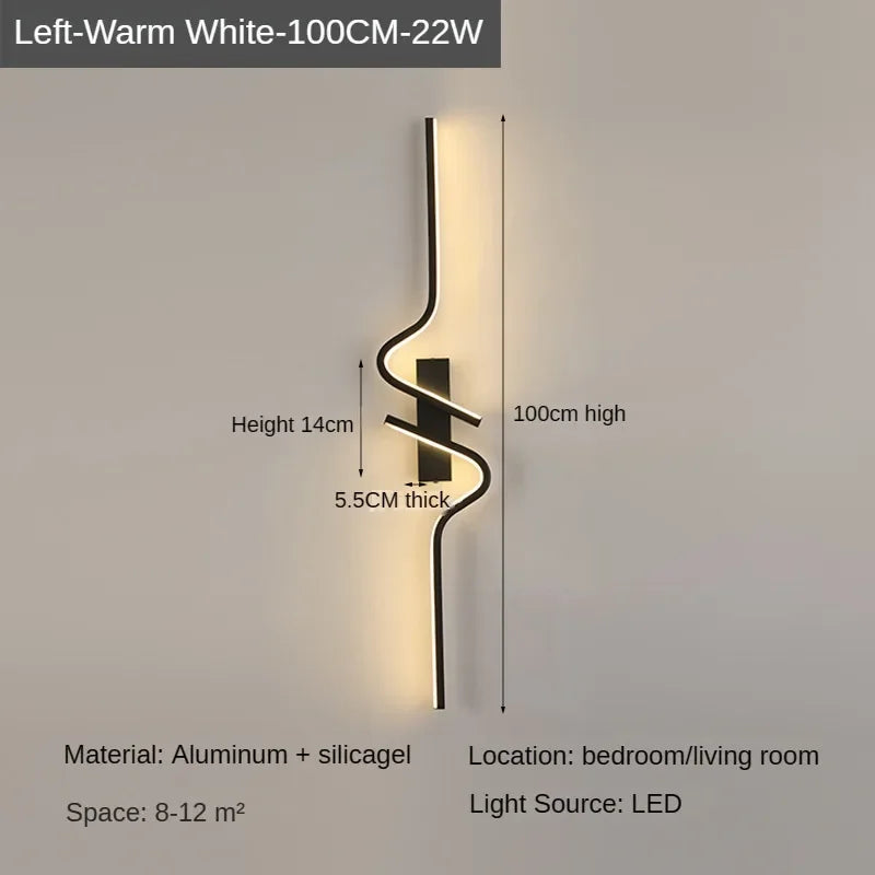 Slim LED Wall Sconce Light for Bedroom and Living Room