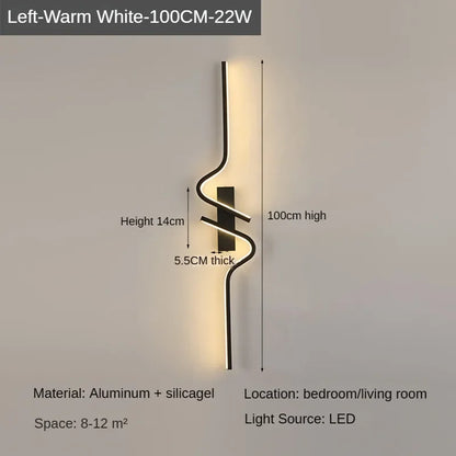 Slim LED Wall Sconce Light for Bedroom and Living Room