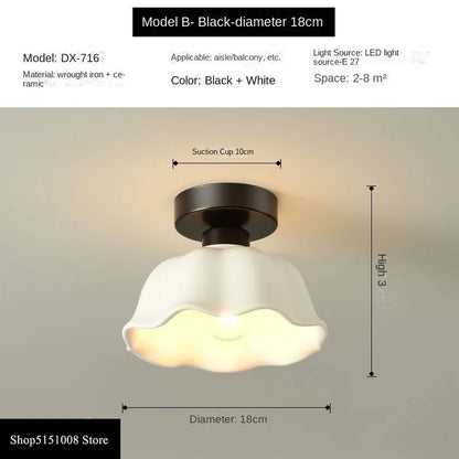 Modern Glass LED Hallway Ceiling Light Fixture