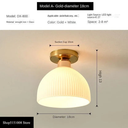 Modern Glass LED Hallway Ceiling Light Fixture