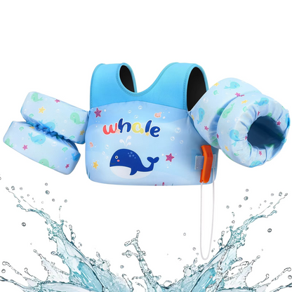 Children's Swim Vest with Arm Floats and Safety Whistle