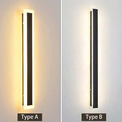 Bright LED Outdoor Wall Light: Long Slim Sconce