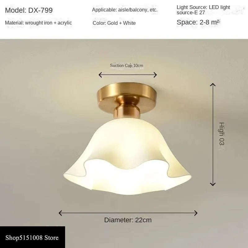 Modern Glass LED Hallway Ceiling Light Fixture