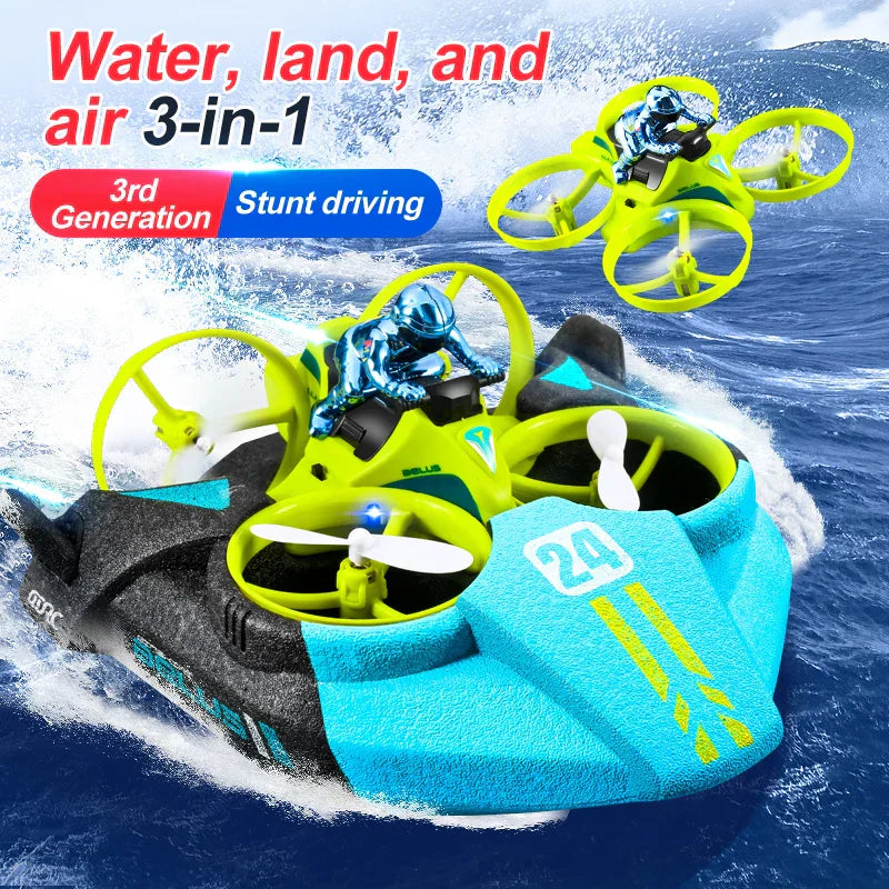 Remote Control 3 in 1 Amphibious Car Boat Toy