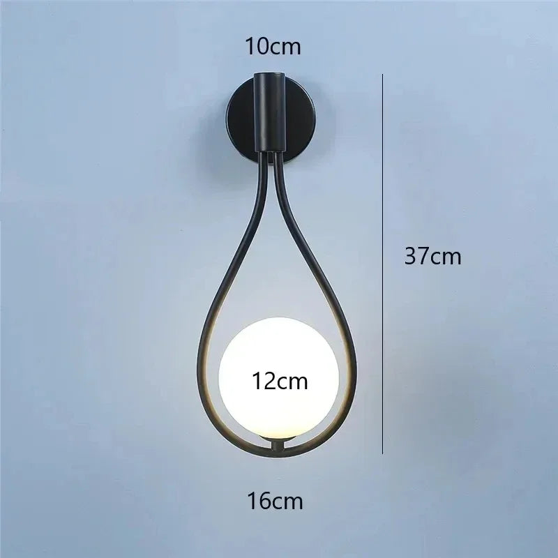 Sleek Metal Glass Globe Wall Light