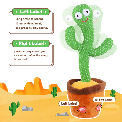 Fun Musical Dancing Cactus Soft Toy with 120 Songs