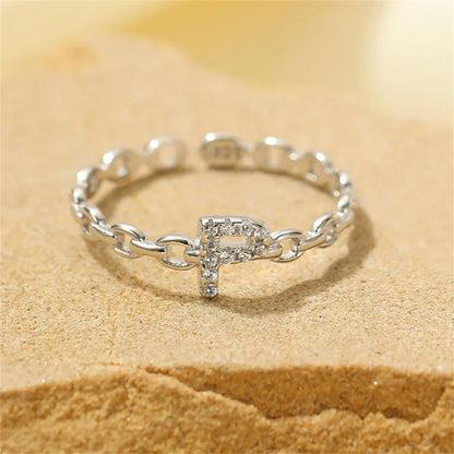 Delicate Initial Diamond Letter Ring