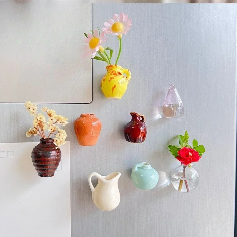 Small Adhesive Flower Vase Decoration