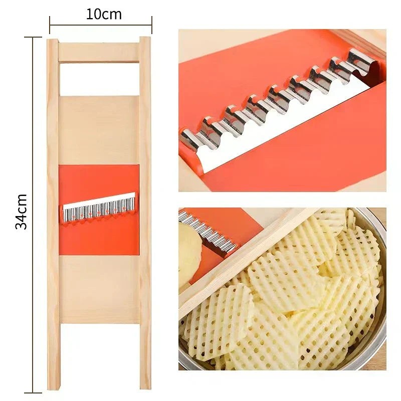 Easy Grip Potato Chip Slicer with Stainless Steel Blade - Cofik
