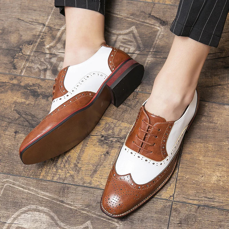Stylish Men's Leather Lace-up Oxford Shoes