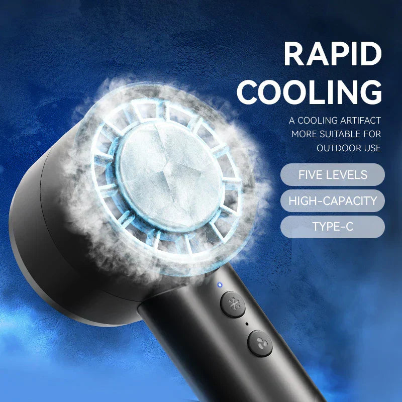 Compact Rechargeable Handheld Fan with LED Display