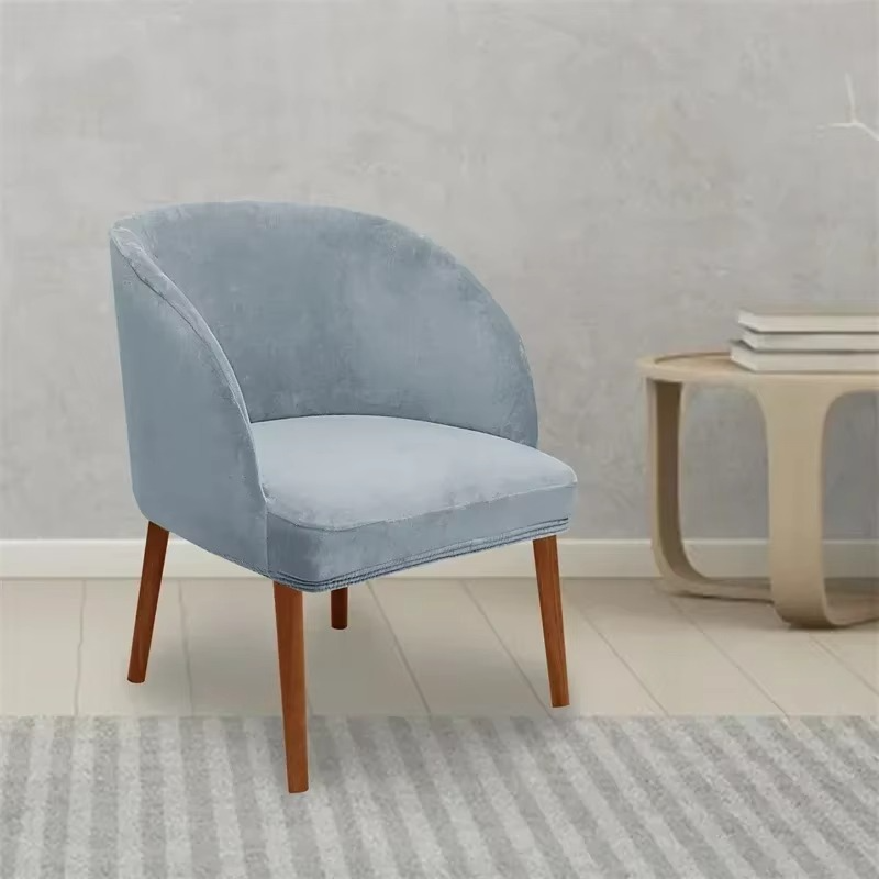 Stretchy Velvet Chair Cover for Round Arm Chairs