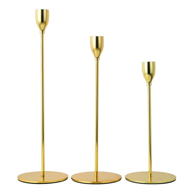 Classic 3 Piece Silver Candle Holder