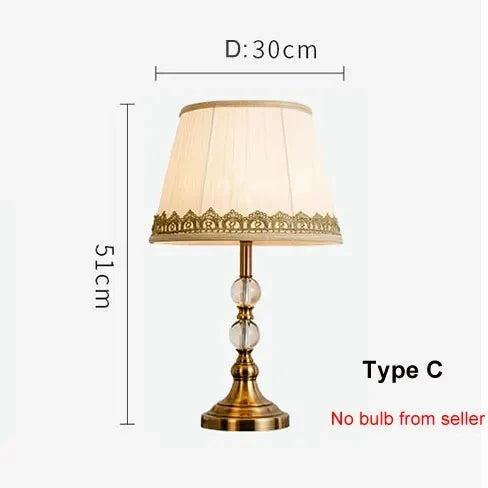 Classic Brass Crystal Table Lamp