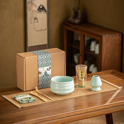 Green Tea 7-Piece Bamboo Ceramic Matcha Gift Set