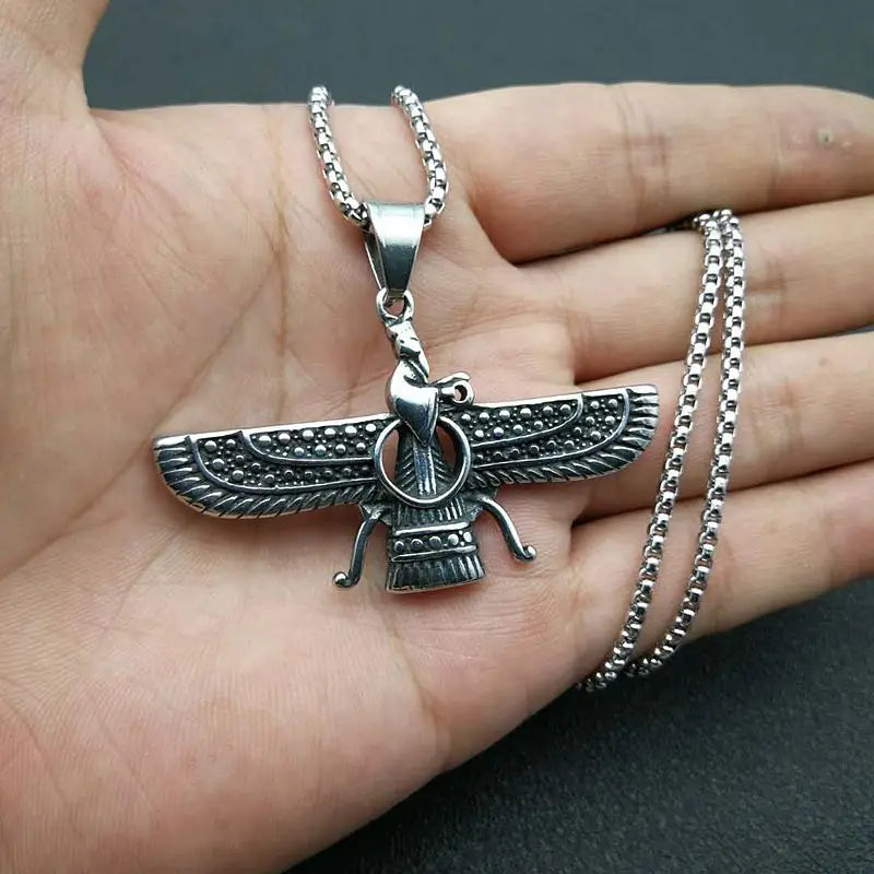 Religious Faravahar Symbol Pendant Necklace - Cofik